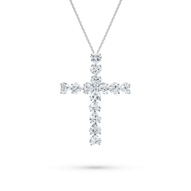 HEART DIAMONDS 1.39 CT CROSS PENDANT