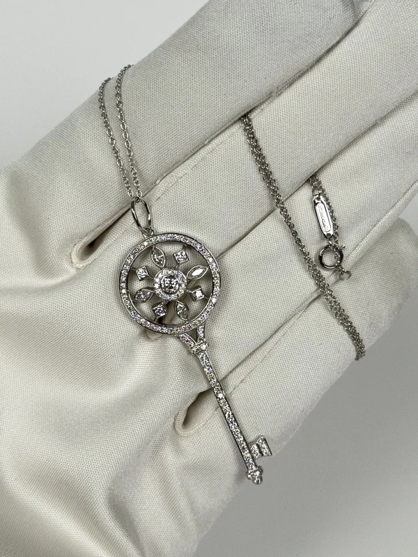 Tiffany & Co TIFFANY & CO. KALEIDOSCOPE KEY PENDANT IN PLATINUM WITH CHAIN Kaleidoscope key 020624 4