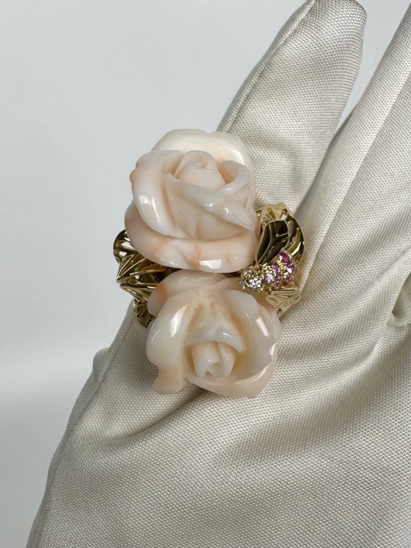 Dior ROSE PRE CATELAN WHITE CORAL AND PINK SAPPHIRES SET DIOR 1158 7