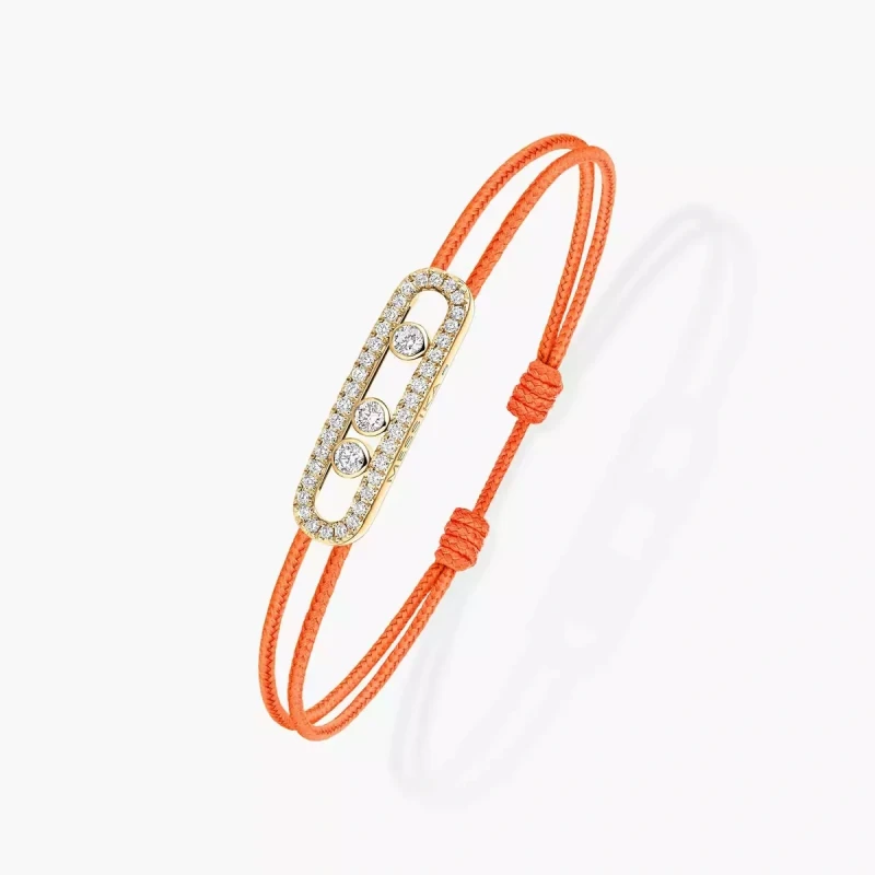 Messika MESSIKA CARE(S) ORANGE CORD PAVÉ BRACELET 14656-YG 2