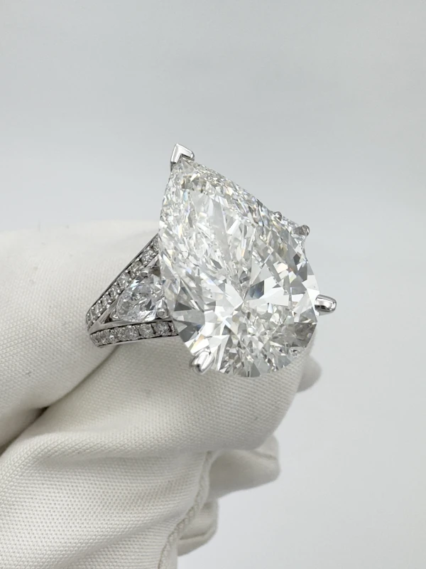 Earrings without a brand PEAR DIAMOND RING 10.03 CT F/SI1 (GIA) 10.03 CT 041124 3