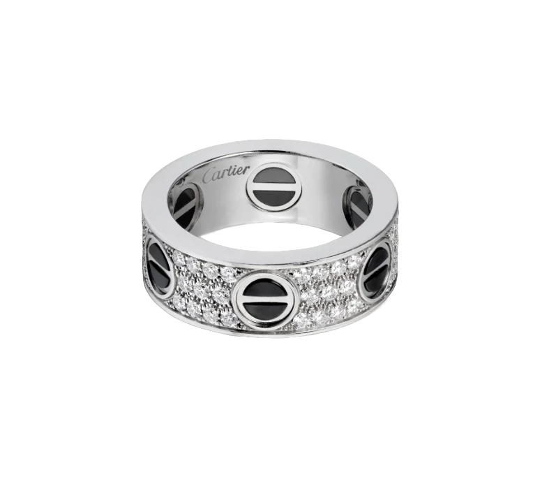 Cartier LOVE RING, DIAMOND-PAVED, CERAMIC B4207652