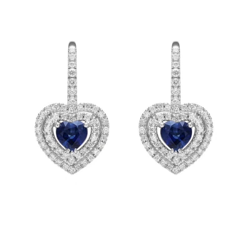 HEART SAPPHIRE 0.59 CT EARRINGS