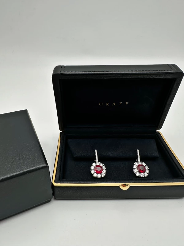 GRAFF RUBY & DIAMOND EARRINGS GE Ruby 4.03 CT 1