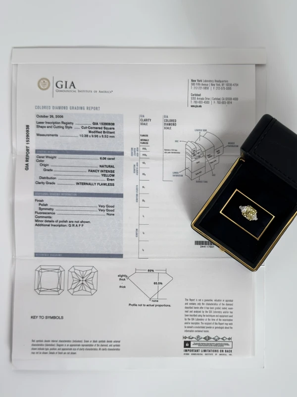GRAFF Кольцо С бриллиантом  6.06 Fancy Intense Yellow 6.06 Fancy Intense Yellow 5