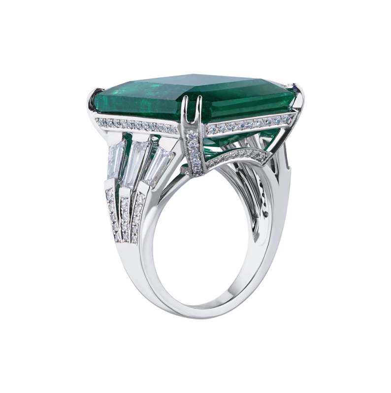 YANUSH GIOIELLI WHITE GOLD EMERALD RING 24.28 CT (GUBELIN, COLOMBIA) YR30684WEM 1