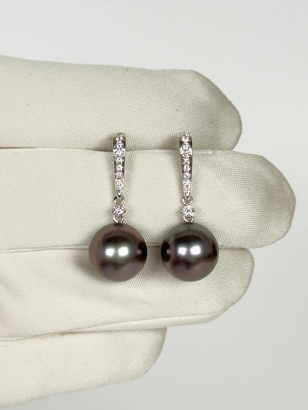 Schoeffel EARRINGS WITH BLACK PEARLS, WHITE GOLD 1996159 3