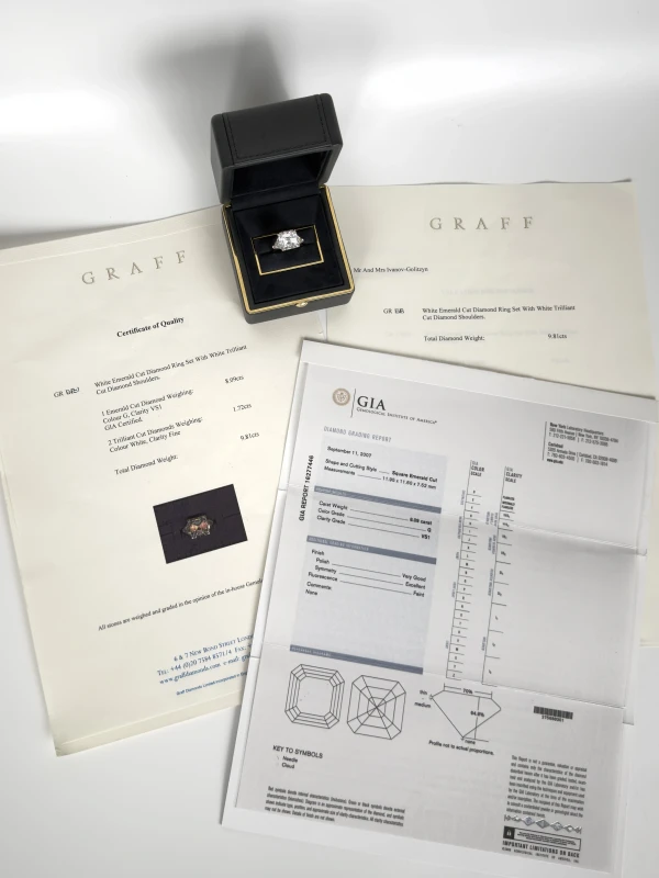 Graff КОЛЬЦО С БРИЛЛИАНТОМ  5.01 CT G/VS2 RGR8.09 5
