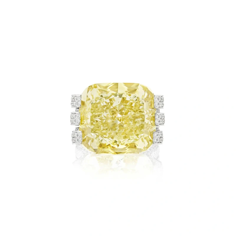 Earrings without a brand RADIANT DIAMOND 30.20 CT FANCY INTENSE YELLOW/VS2 RING (SIZE 51) GIA NN30.20CT FIY/VS2 4