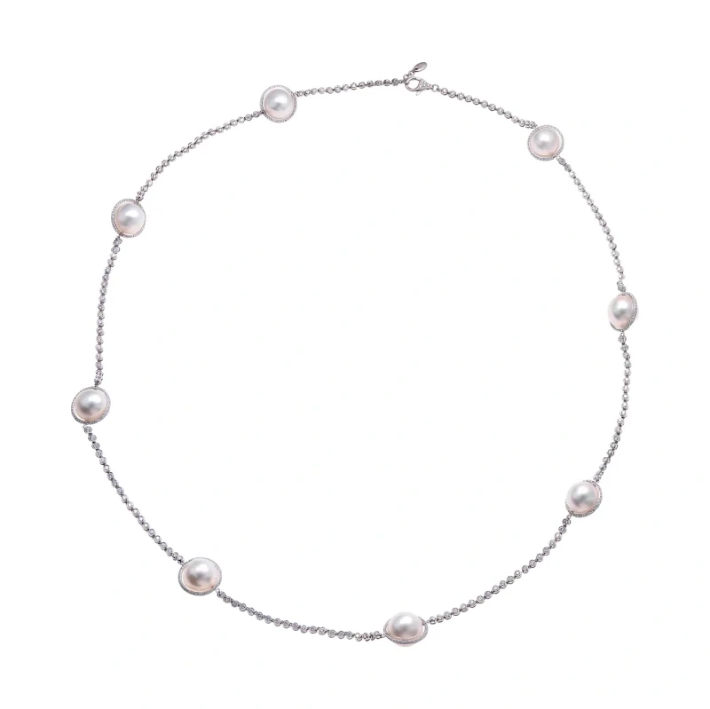 PEARL AND DIAMOND NECKLACE