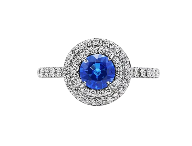 Tiffany Soleste Sapphire and Diamond Ring (SIZE 51)