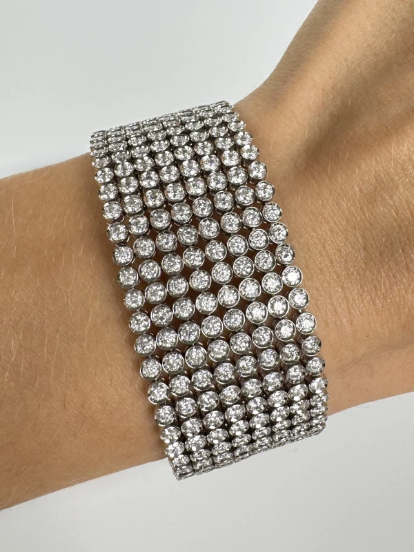 RalfDiamonds WHITE GOLD DIAMOND BRACELET 21.08 CT F-G/VS (SIZE 18) RD050125 4