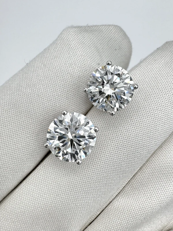 No name ROUND DIAMOND 3.01-3.00 CT F-G/FLAWLESS-INTERNALLY FLAWLESS EARRINGS (GIA) EXEXEX nn3.01-3.00 F-G/FL-IF 3