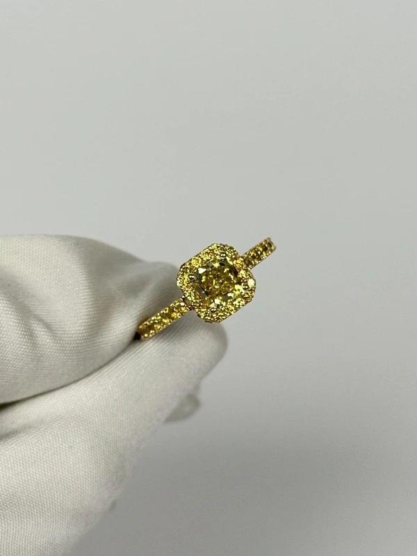 СЕРЬГИ NO NAME DIAMOND RING 1.23 СТ FANCY VIVID YELLOW/VS2 (GIA) NN1.23CT FVY/VS2 3