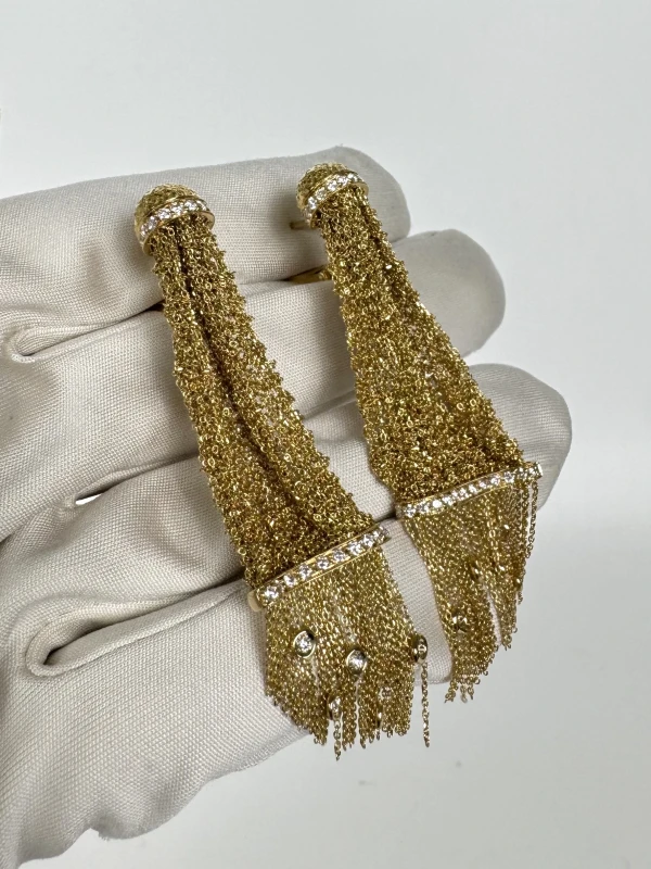 Boucheron DELILAH DIAMIND YELLOW GOLD EARRINGS JC000314 4