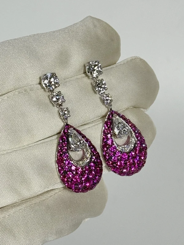 GRAFF SAPPHIRE 6.99 CT & DIAMOND 3.90 CT EARRINGS GE3.90-6.99 4