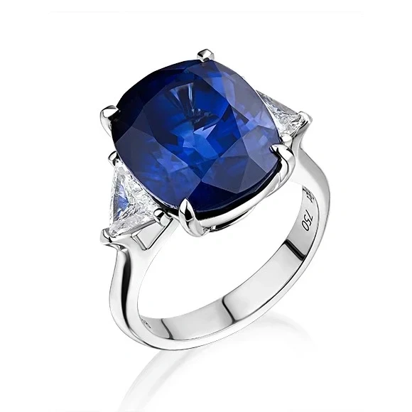CUSHION SAPPHIRE 15.15 CT ROYAL BLUE RING (SIZE 51)