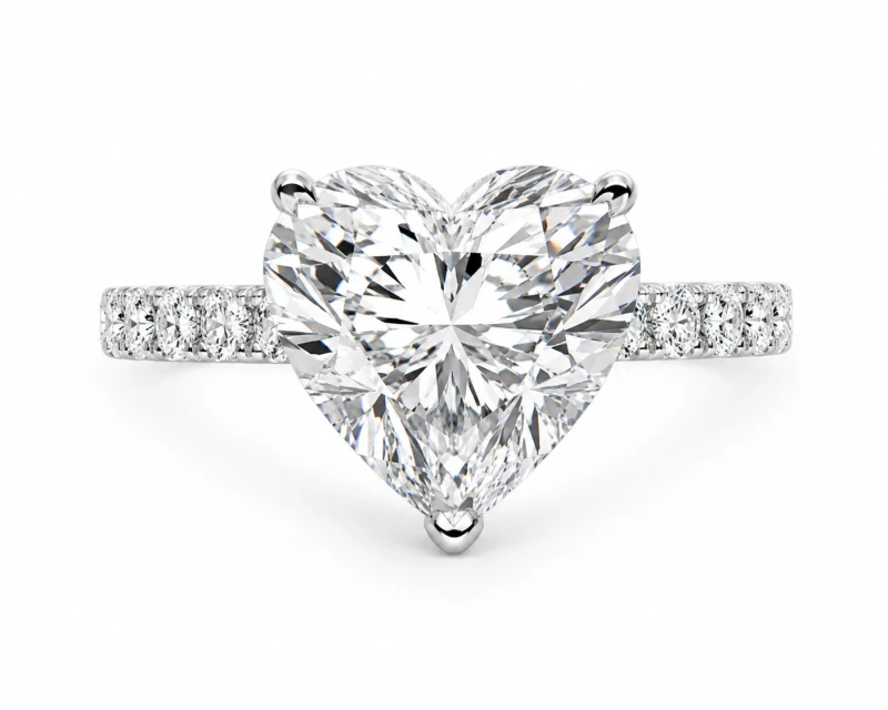HEART DIAMOND 5.02 CT D/INTERNALLY FLAWLESS RING ( TYPE IIa) (GIA)