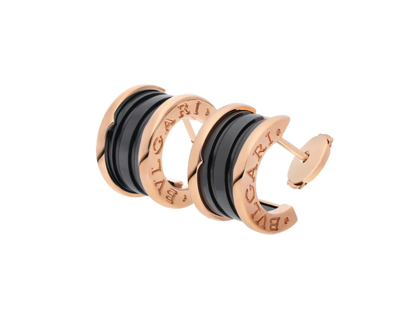 Bvlgari B.ZERO1 BLACK CERAMIC, ROSE GOLD EARRINGS 347405 3
