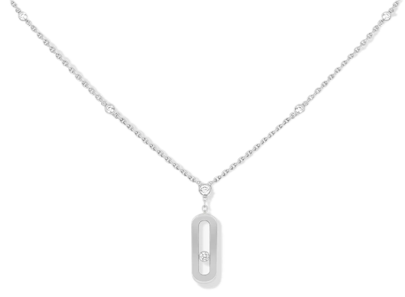 MOVE UNO LONG NECKLACE White Gold Diamond Necklace