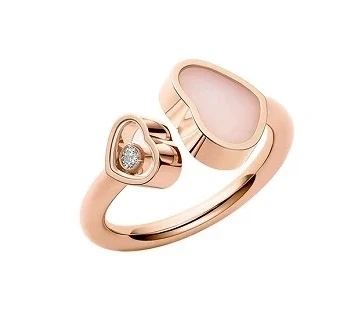 HAPPY HEARTS RING. PINK OPAL (SIZE 50)