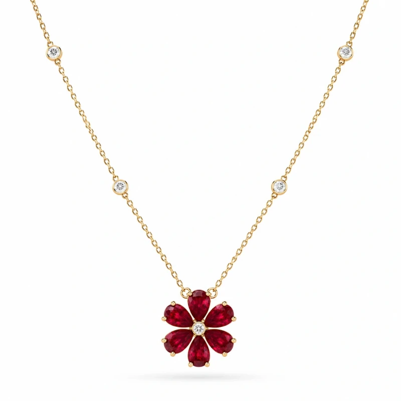 PEARSHAPE RUBY 3.80 CT "PIGEONS BLOOD" PENDANT