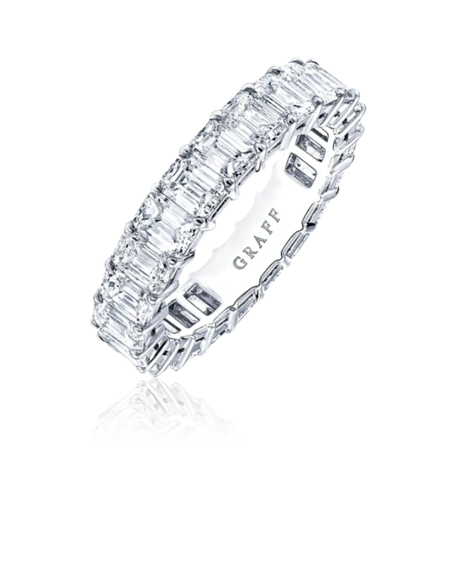 Emerald Cut Diamond Wedding Band PLATINUM