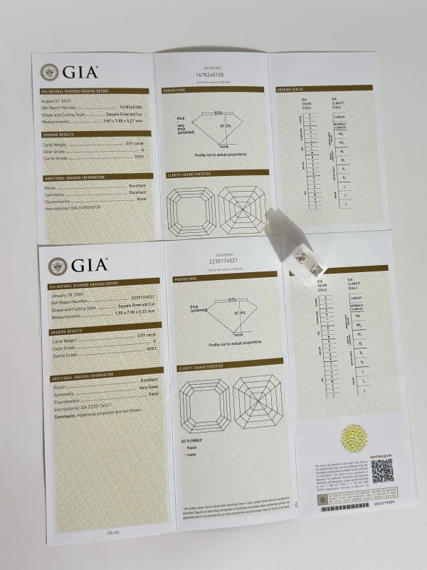 No name DIAMOND EARRINGS 3.01 - 3.01 F-G/VVS1 (GIA) 3.01 - 3.01 F-G/VVS1 4