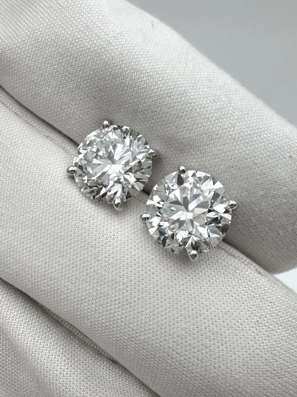 Earrings without a brand ROUND DIAMONDS 3.01-3.01 CT F/VS1 EARRINGS (GIA) 1313 3.01-3.01 CT F/VS1 5