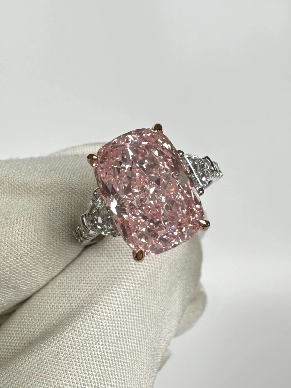 No name CUSHION DIAMOND 5.02 CT FANCY INTENSE PURPLISH PINK*/VS2 RING (GIA) nn5.02 FIPP/VS2 4
