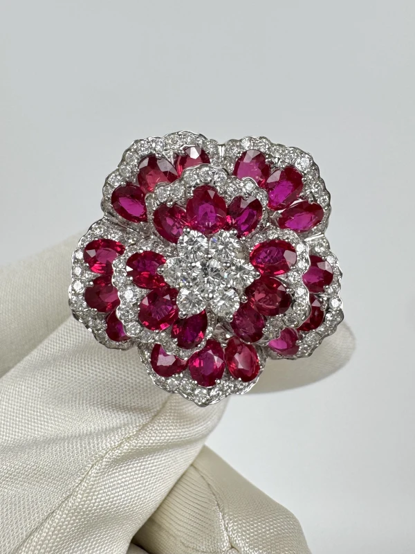 Earrings without a brand COCKTAIL RUBY RING (SIZE 53) NN3217 2