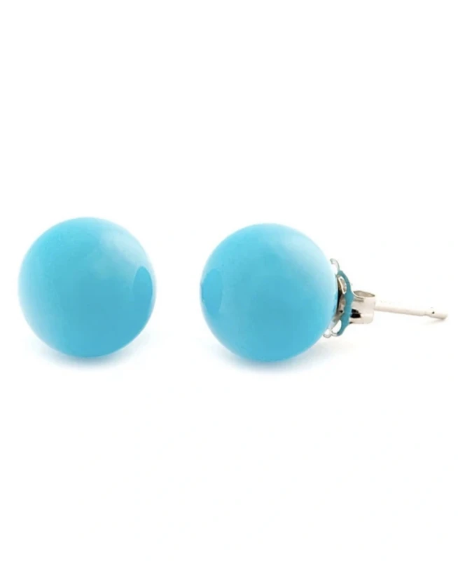 Turquoise stone 9.57 - 9.62 mm Earrings