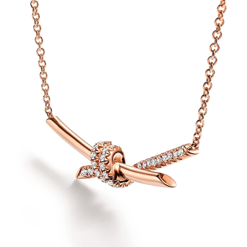 Tiffany & Co Tiffany Knot Pendant in Rose Gold with Diamonds 69525857 5