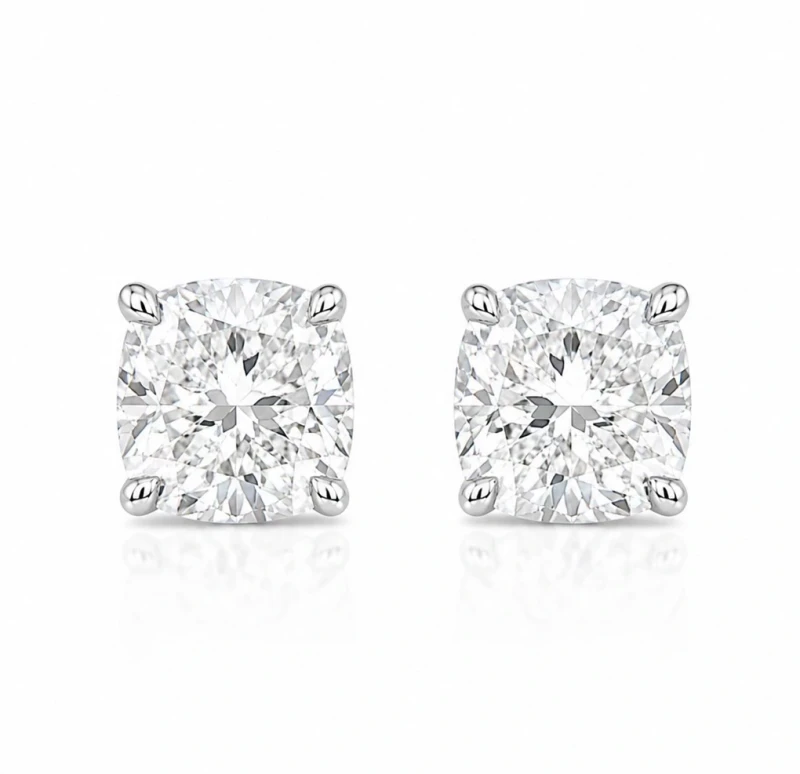 CUSHION DIAMOND 1.52-1.52 CT H/VS1-VS2 EARRINGS (GIA)