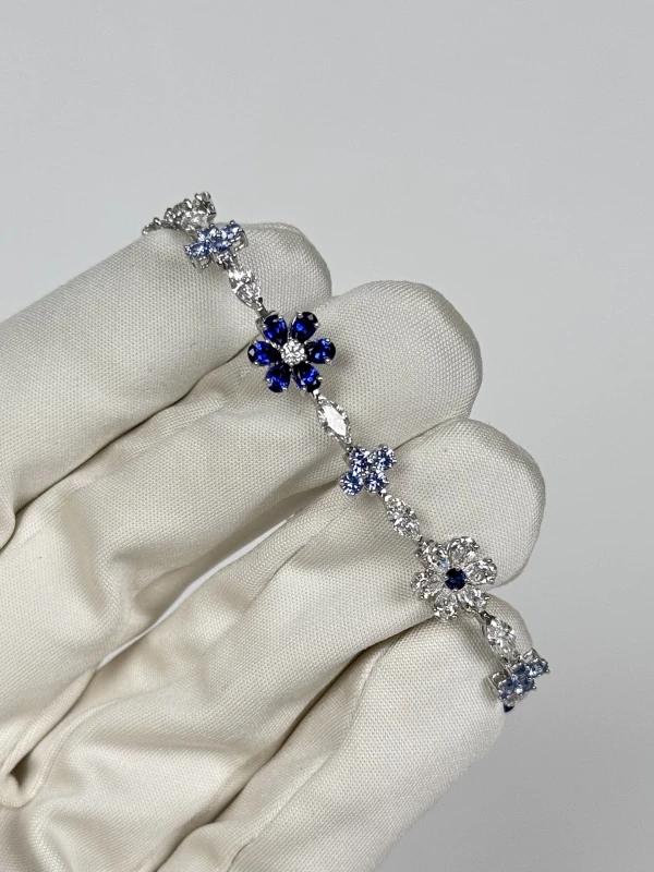 Harry Winston Forget-Me-Not Sapphire and Diamond Bracelet BRSPRFFLRFMN 3