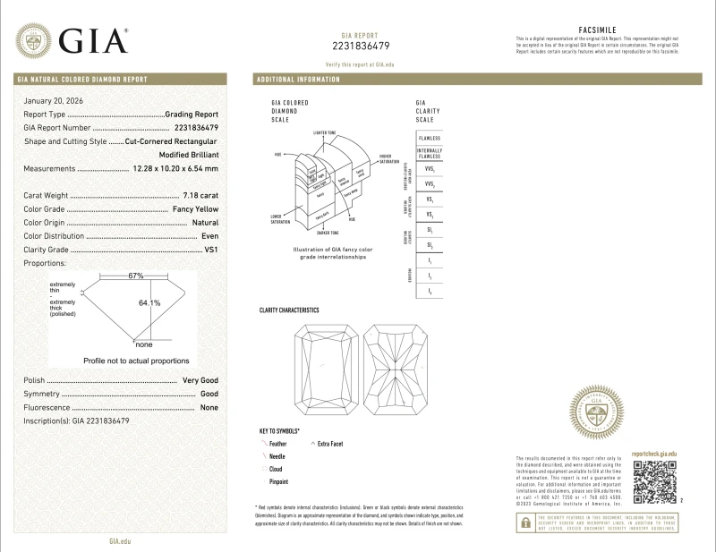 СЕРЬГИ NO NAME DIAMONDS 7.11 -7.18 CT FANCY YELLOW/VS1-VS2 EARRINGS (GIA) 7.11 -7.18 CT FANCY YELLOW/VS 3