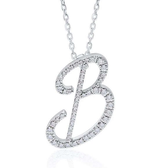 Earrings without a brand DIAMOND LETTERS COLLECTION, LETTER "B' PENDANT 0.77 CT