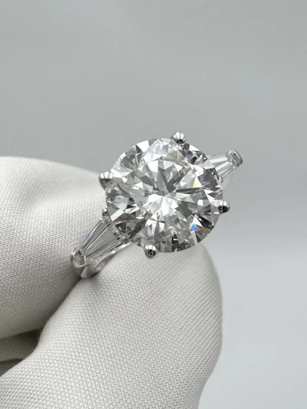 No name ROUND DIAMOND 4.08 CT J/SI2 RING (SIZE 52) GIA EXEXEX NN4.08CT J/SI2 4