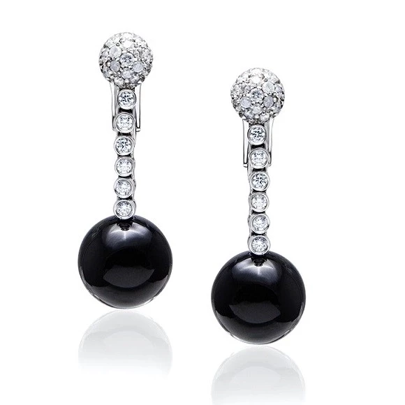 De Grisogono BOULE, ONYX AND DIAMOND EARRINGS 12117/17 1