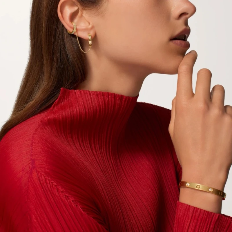No name LOVE single earrings, multiwear, half-paved N8515234 2