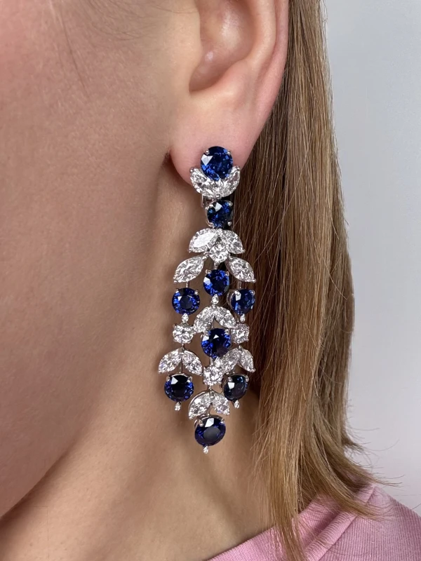 Graff Sapphire 22.92 ct and Diamond 13.03 ct Earrings RGR22.92 2