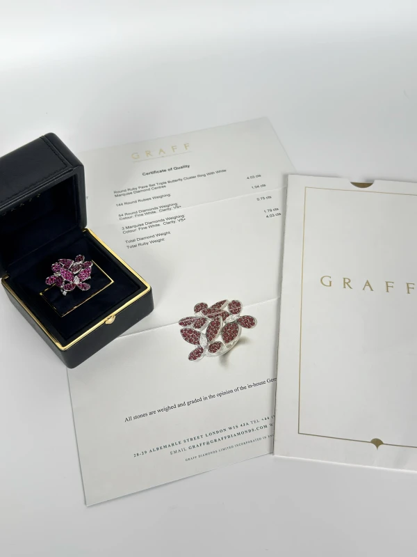 GRAFF TRIPLE PAVÉ BUTTERFLY RING (SIZE 53) RGR butterfly 5