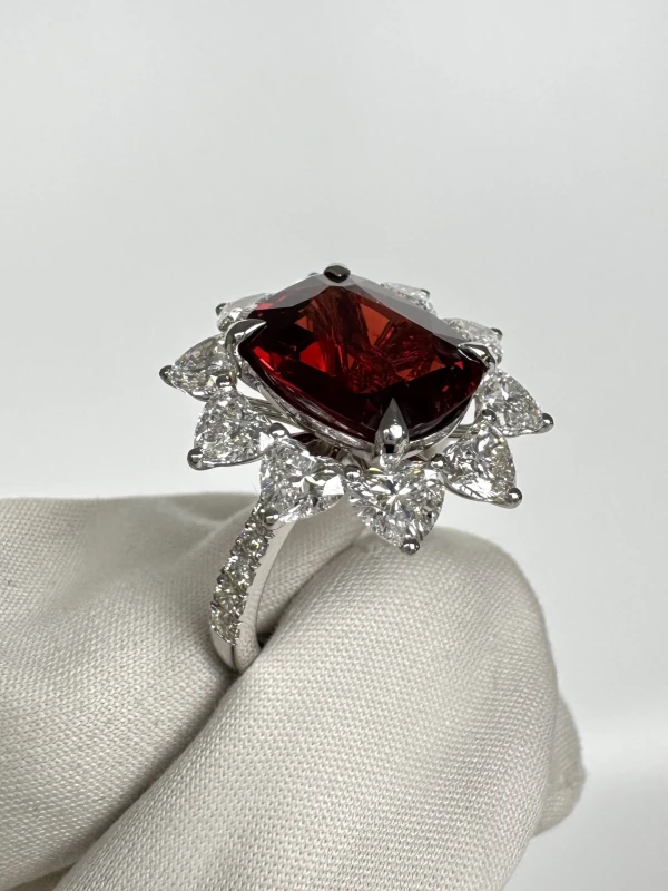 No name CUSHION SPINEL 6.11 CT VIVID RED RING (GRS) SP6.11CT 3