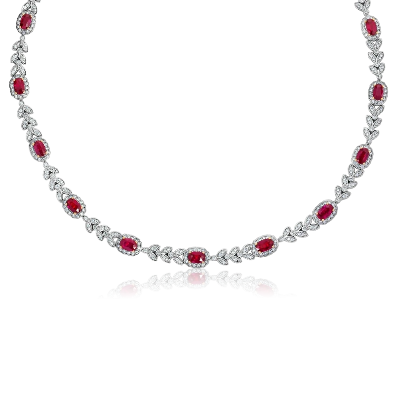 OVAL RUBY 5.92 CT "PIGEONS BLOOD"NECLKACE (MOZAMBIQUE)