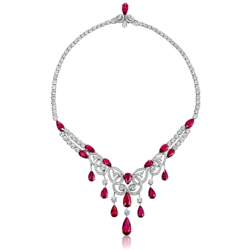 Graff BUTTERFLY RUBY 34.91 CT & DIAMOND 23.44 CT NECKLACE GR 34.96 2