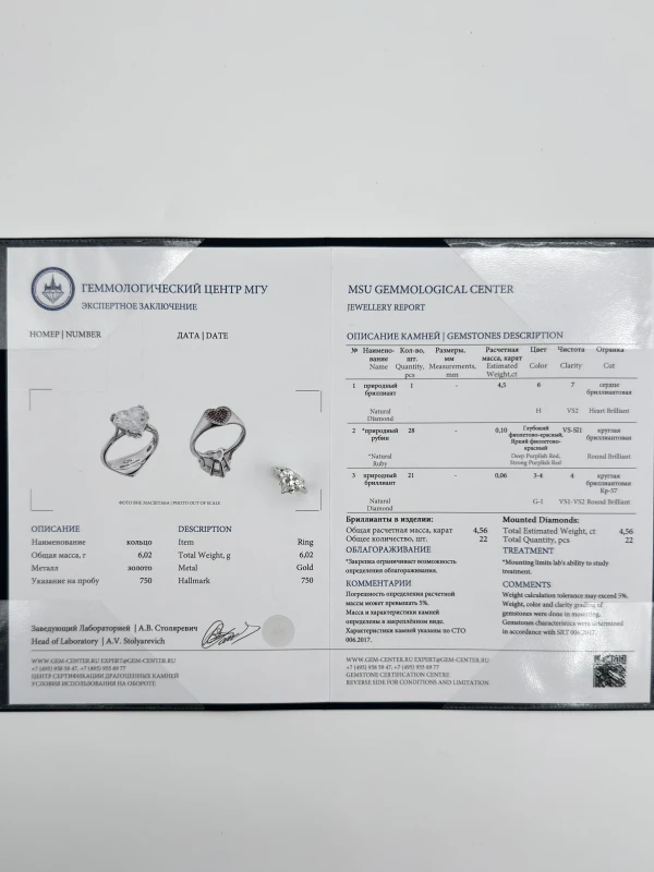 Jewellery Theatre HEART DIAMOND 4.5  CT RING JT4.50 CT 6