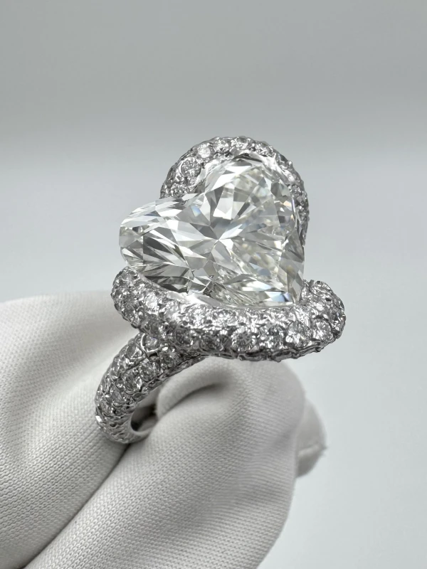 Earrings without a brand HEART DIAMOND 10.17 CT I/VS2 RING (GIA) NN10.17 3