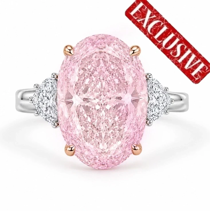 OVAL DIAMOND 10.02 CT FANCY INTENSE PINK*/VVS2 RING (GIA)