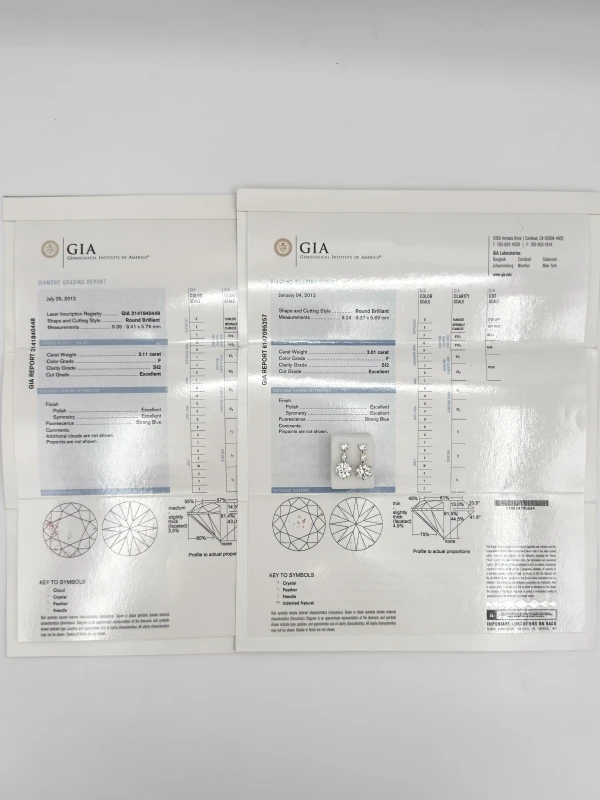 СЕРЬГИ NO NAME DIAMOND EARRINGS 3.01 - 3.11 CT F/SI2 (GIA) 3.01-3.11 6