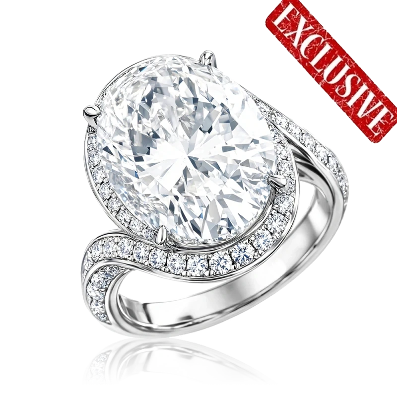Earrings without a brand OVAL DIAMOND 10.02 CT H/SI1 RING (GIA) 737491 10.02 CT 1